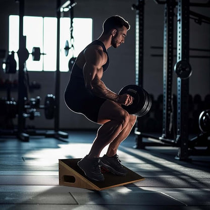 CAELUM Slant Board for Squats, Training Incline Board for Knees Over Toes, Wooden Non-Slip 25