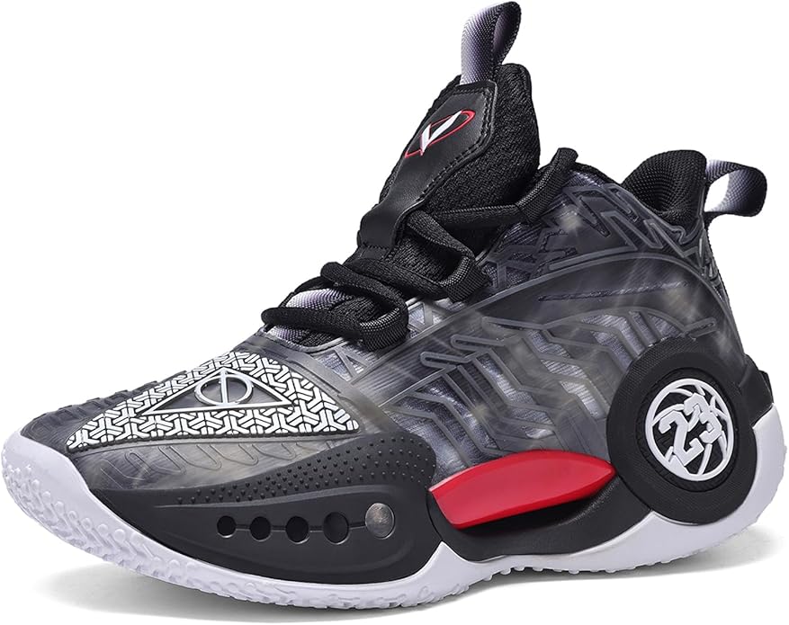 JMFCHI Kids Basketball Shoes High-top Sports Shoes Sneakers Durable Lace-up Non-Slip Running Shoes