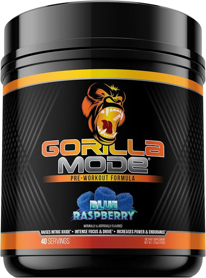 Gorilla Mind Pre Workout - Massive Pumps Laser Focus Energy Power - L-Citrulline, Creatine