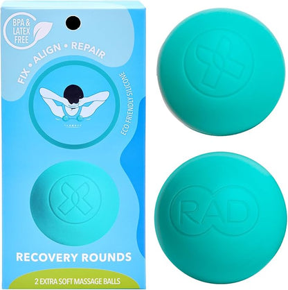 RAD Recovery Rounds - Extra Soft Yoga Deep Tissue Massage Ball Set ??Myofascial Release Balls for