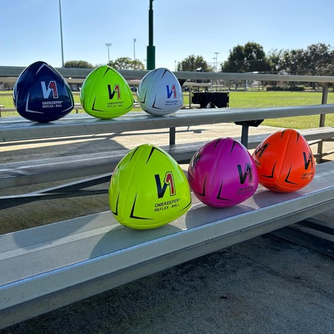 Soccer Reflex & Reaction Ball - White, Orange, Blue, Pink, and Fluo Yellow, Agility and