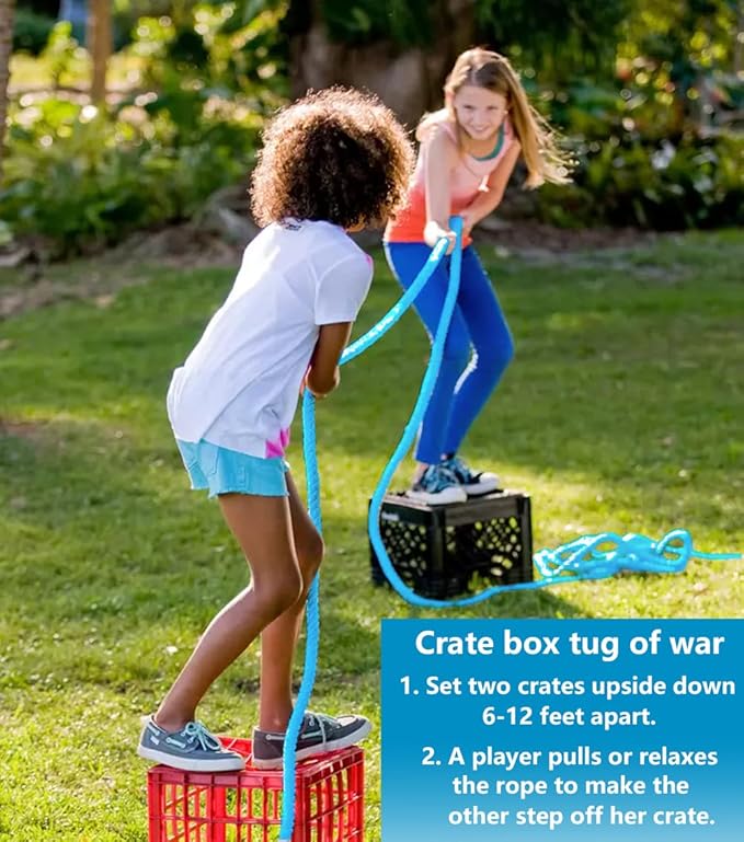 Tug of War Rope Games 40ft for Kids Adult, Field Day Family Reunion Outdoor Outside Yard Backyard