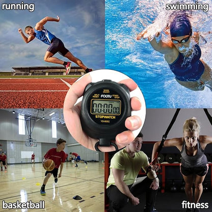 FCXJTU Simple Stopwatch Timer, Single Lap Stopwatch Countdown Timer, No Hourly Beep, On/Off, AAA