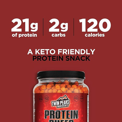 Twin Peaks Protein Puffs - (Mesquite Barbecue), Keto Friendly, Low Carb Snack (300g, 21g Protein