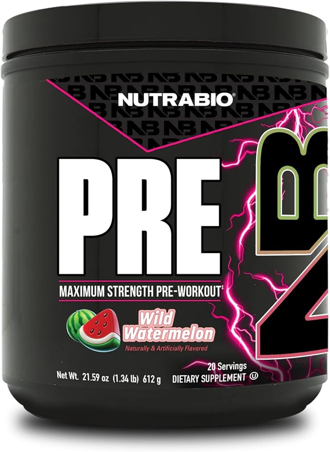 NutraBio Preworkout Powder, Watermelon| Explosive Energy, Laser Focus, Extreme Pumps| Pre Workout