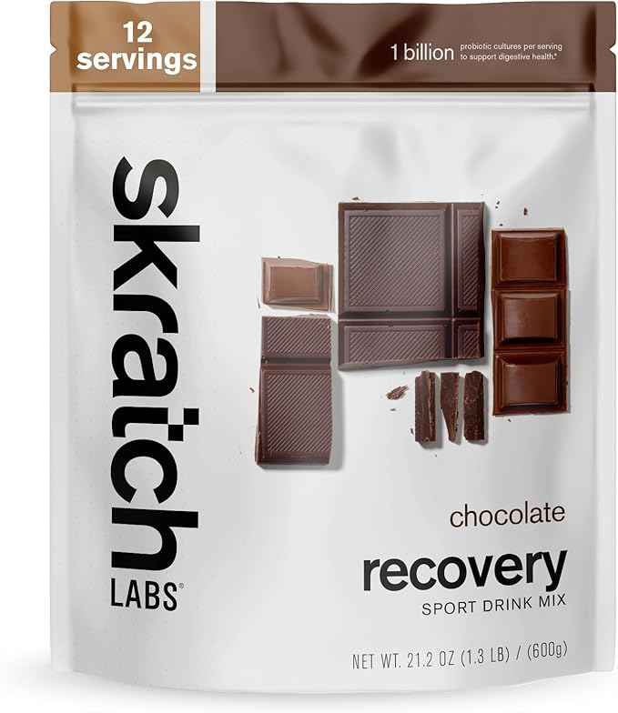 Skratch Labs Post Workout Recovery Drink Mix with Chocolate, (21.2 oz, 12 Servings) with Complete