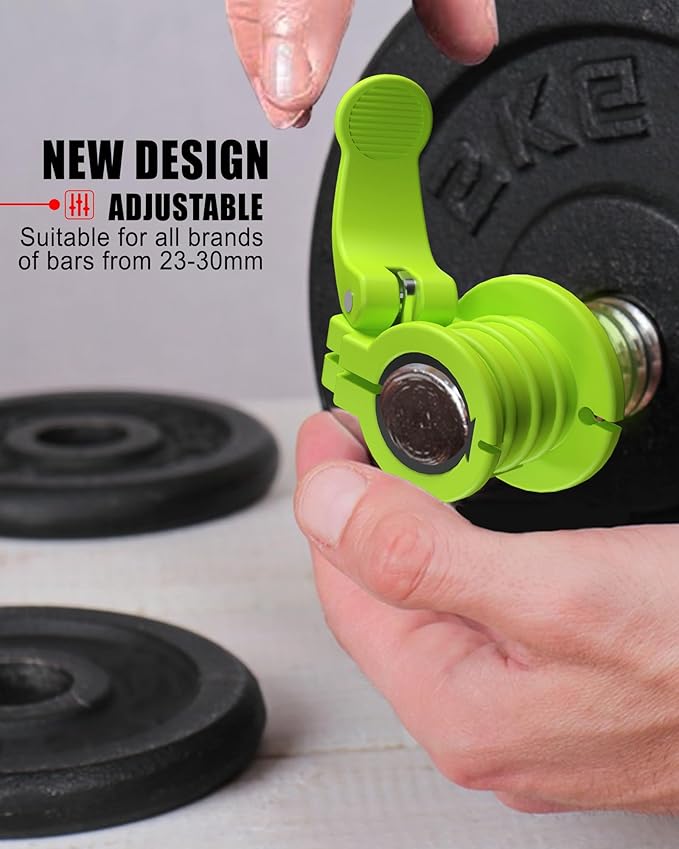 Barbell Clips 1 Inch Quick Release Weight Clamps 0.9-1.18inch Multi-Size Adjustable Olympic Clamps