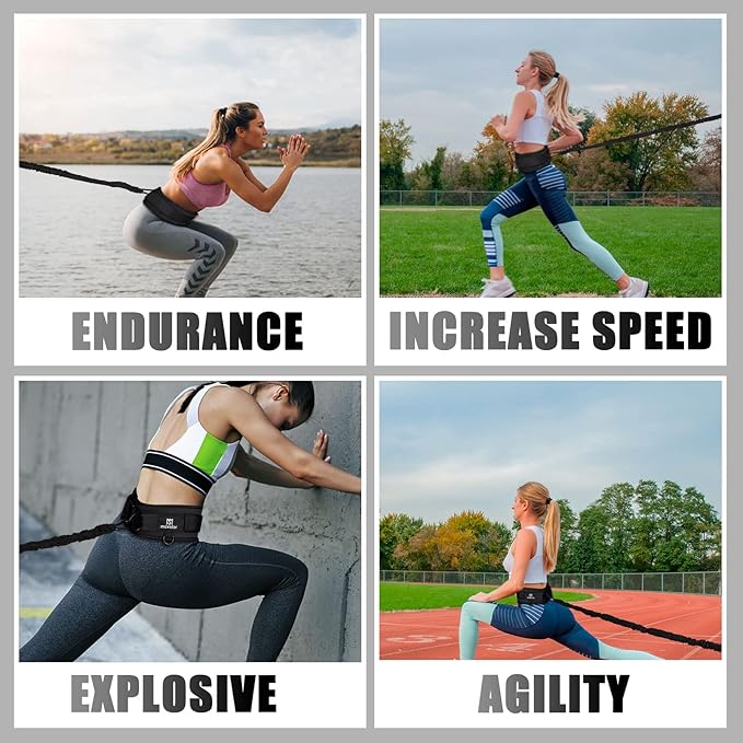 Pseudois Resistance Bungee Band, Running Training Bungee Workout Band, Speed Strength, Basketball