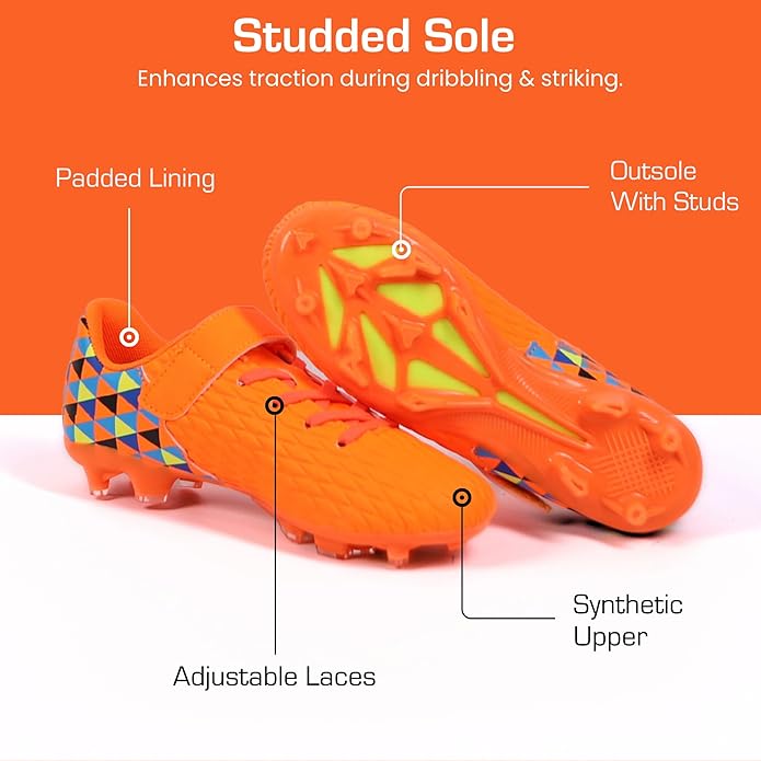 Soccer Cleats for Kids & Youth | Lightweight Football Shoes for Firm Ground | Durable Girls & Boys