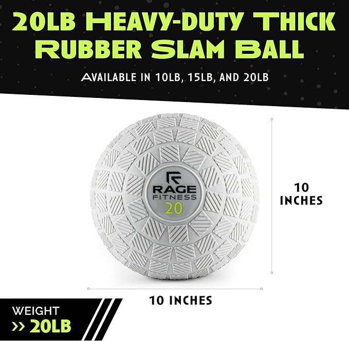 Slam Ball,10, 15, 20lb Medicine Balls, Tread Texture For Firm Grip, Full Body Workout Dynamic