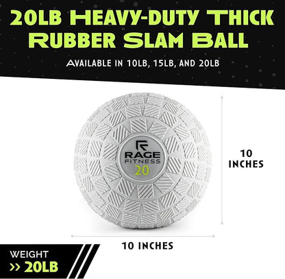 Slam Ball,10, 15, 20lb Medicine Balls, Tread Texture For Firm Grip, Full Body Workout Dynamic