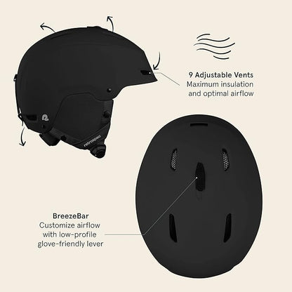 Retrospec Zephyr Ski Helmet - Snowboard Helmet for Adults & Youth - Adjustable Fit with Breathable