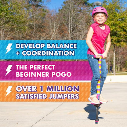 Flybar Pogo Stick for Kids, 40 to 80 Pounds, Perfect for Beginners, Easy Grip Foam Handles
