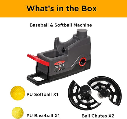Furlihong 691BH Baseball Softball Toss Machine, Foot-Operated, No Power Needed, 4 Adjustable Gears