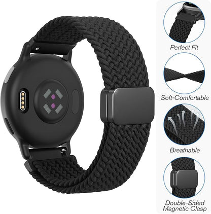FINTIE Magnetic Braided Band Compatible with Garmin Vivoactive 5/6/Vivoactive 3, Garmin Venu/Venu