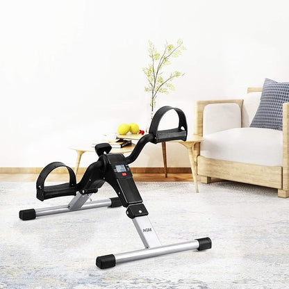 Folding Pedal Exerciser, Mini Under Desk Bike - Portable Foot Hand Cycle Peddler Machine Bicycle