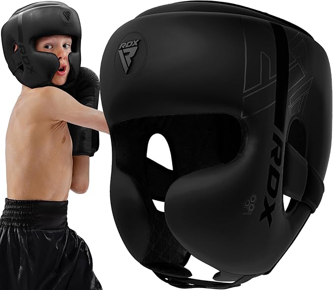 RDX Kids Boxing Headgear, MMA Training, Adjustable Padded Kara Muay Thai Juniors Head Gear