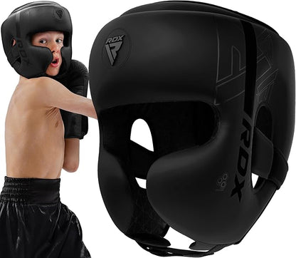 RDX Kids Boxing Headgear, MMA Training, Adjustable Padded Kara Muay Thai Juniors Head Gear