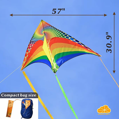 ORGCLDKT-Rainbow Cruiser Delta Kite, Kites for Kids Ages 8-12,4-8,Boys,Girls,Kites for