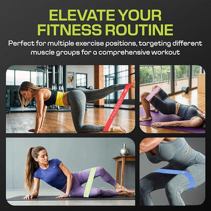 Fabric Resistance Bands for Working Out with 5 Strength Levels - Extra Light to Extra Heavy, Thick