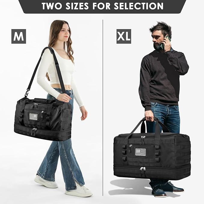 ETRONIK Travel Bag for Men Women, Gym Bag & Tactical Duffle Bags for Travel, Carry on with Toiletry
