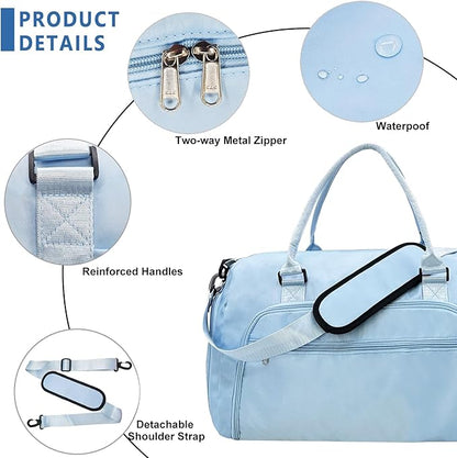 woogwin Gym Bag for Men & Women with Shoes & Wet Compartment Waterproof Duffle Bag for Travel