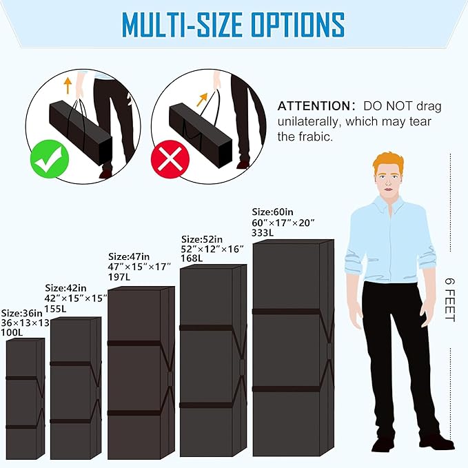 Sports Duffle Bag 42IN Extra Large Travel Duffel Luggage Bag with Upgrade 2-way Lockable Zippers