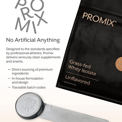 ProMix Nutrition Whey Protein Isolate Powder, 30g Grass Fed Whey Isolate, 6.6g BCAAs, Gluten Free