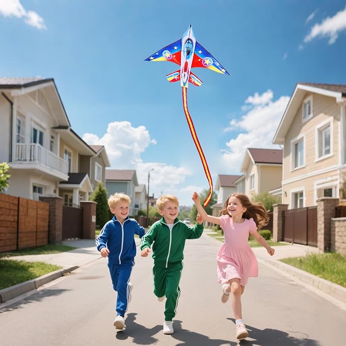 Fighter Jet Kites for Kids & Adults - Durable Airplane Kites for Boys Ages 8-12 & 4-8 with Kite