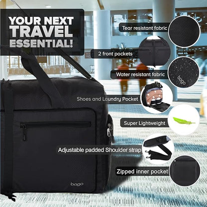 Bago Large Foldable Duffel Bags for Traveling Women & Men - 80L Packable Duffle Bag for Travel with