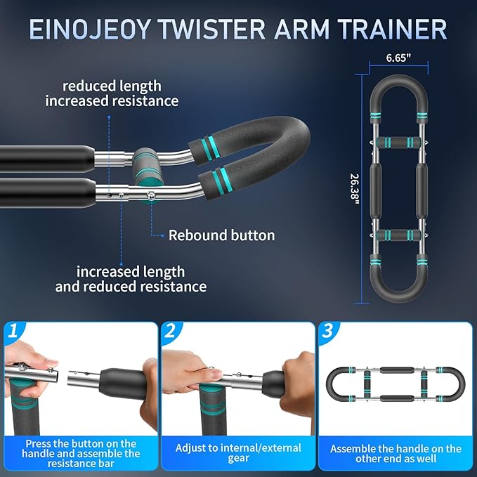 Twister arm Trainer, Adjustable Resistance (60-140 lbs) Chest Workout Equipment,Forearm Power
