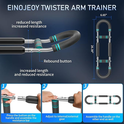Twister arm Trainer, Adjustable Resistance (60-140 lbs) Chest Workout Equipment,Forearm Power