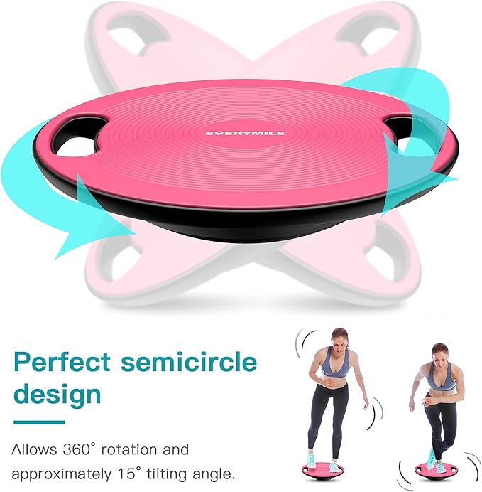 EVERYMILE Wobble Balance Board, Exercise Balance Stability Trainer Portable Balance Board with