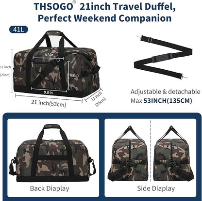 21 inch Gym Bag for Men - 40L Travel Duffel Bag Sport Duffle Bags for Weekend Overnight with Bottom