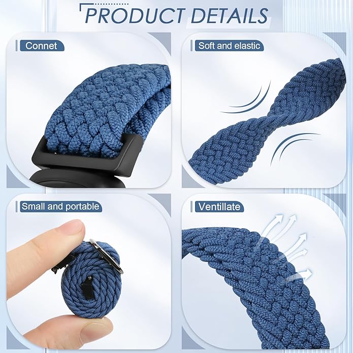 Tiptops Braided Nylon Bands Compatible with Fitbit Inspire 3/Inspire 2/Inspire/Inspire HR/Ace 2/Ace