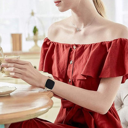 Cool Women Chain Metal Smartwatch Bands Compatible for Fitbit Sense/Fitbit Versa 3 Bands for Dressy