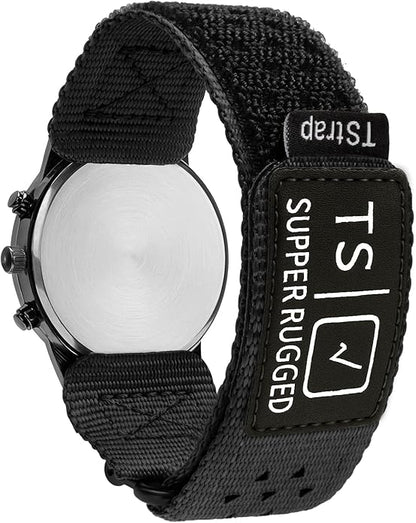 TStrap Nylon Sport Watch Band - Black Quick Release Watch Straps for Men Women - Athletic Military