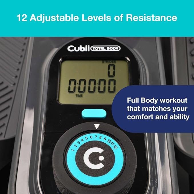 Cubii Total Body - Under Desk Seated Elliptical Pedal Exerciser with Built in Upper Body Resistance