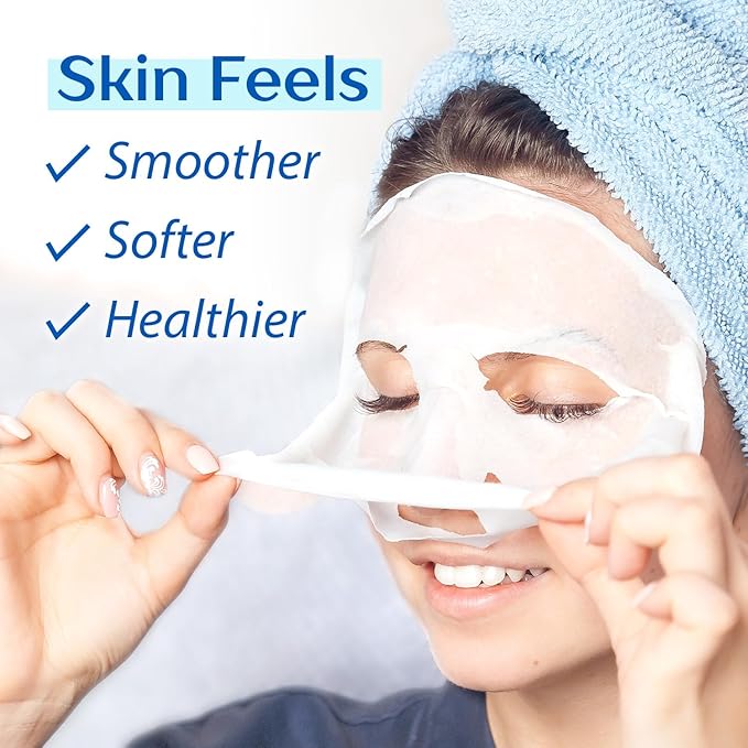 Ebanel 20 Pack Collagen Face Mask with Hyaluronic Acid, Vitamin C, Peptide, Aloe, Instant