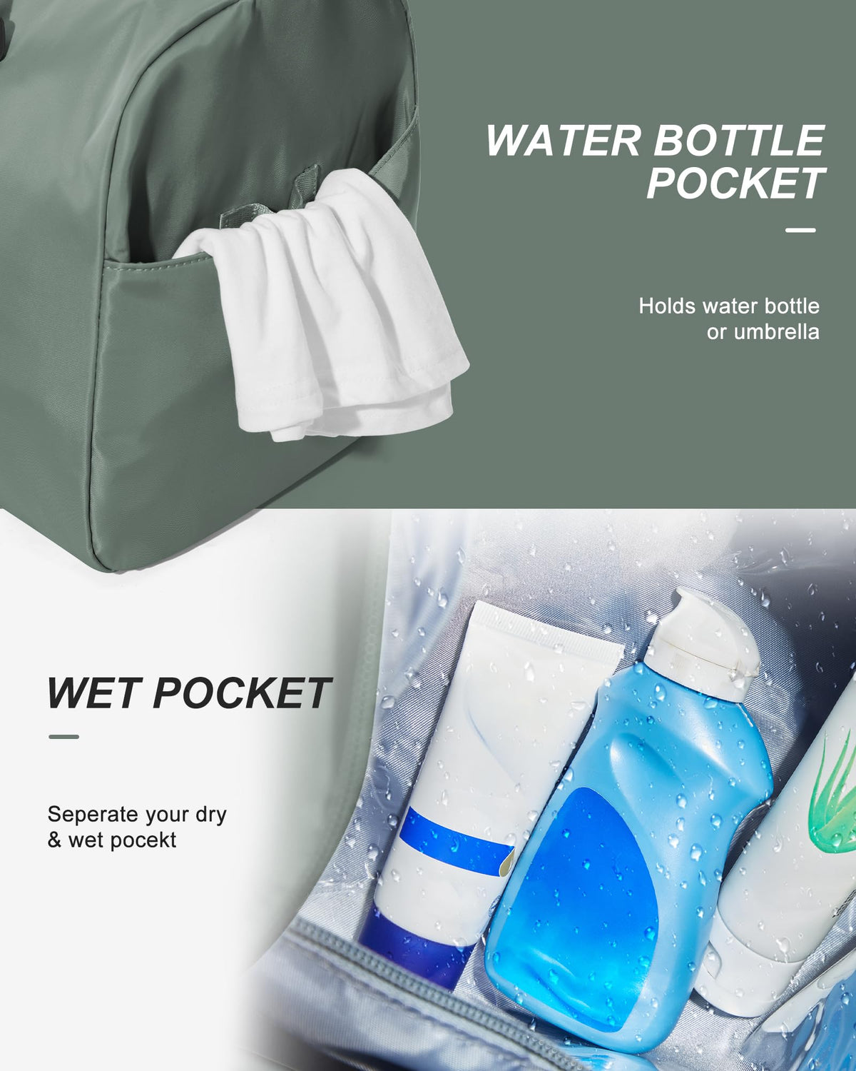 Gym Bag Womens Mens with Shoes Compartment and Wet Pocket Travel Duffel Bag for Women for Plane