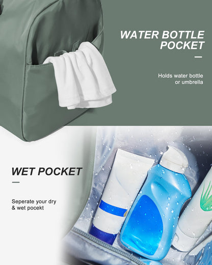 Gym Bag Womens Mens with Shoes Compartment and Wet Pocket Travel Duffel Bag for Women for Plane