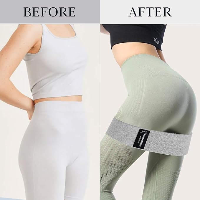 9 PCS Fabric Resistance Bands Set for Working Out, Non-Slip Exercise Booty Bands for Women & Men