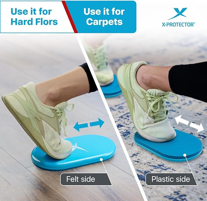 X-Protector Sliders for Working Out - 2 PCS - Double-Sided Exercise Sliders for Hard & Carpeted