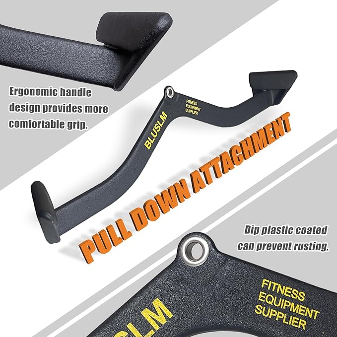 LAT Pull Down Bar for Cable Machine, LAT Pulldown Attachments T Bar V Bar Cable Attachment, Back