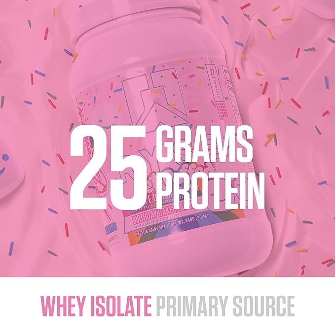 RYSE Loaded Protein Powder - Jet-Puffed Birthday Cake - 25g Whey Protein Isolate & Concentrate with