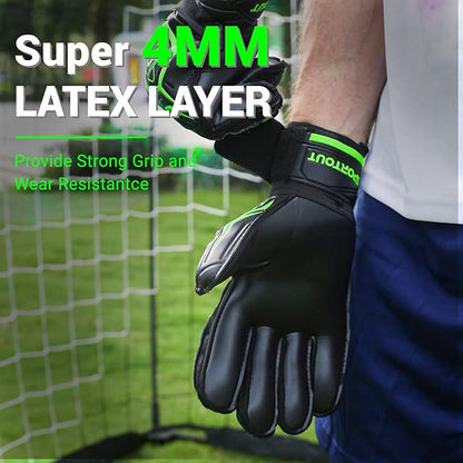 Sportout Goalie Gloves, Goalkeeper Gloves with Finger Protection, Breathable Soccer Goalie Gloves