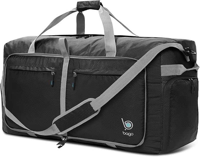 Bago Large Foldable Duffel Bags for Traveling Women & Men - 120L Packable Duffle Bag for Travel