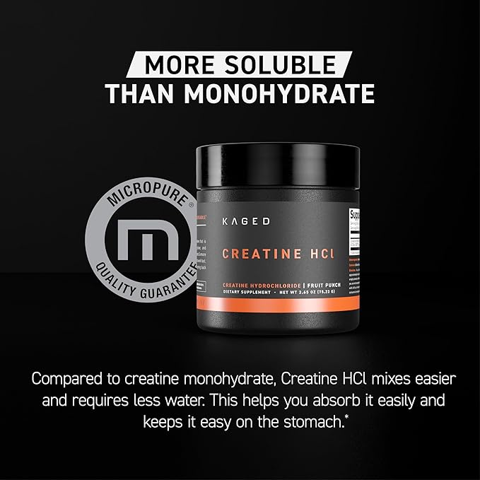 Kaged Creatine HCl Powder | Fruit Punch | Muscle Building & Recovery | Patented Creatine