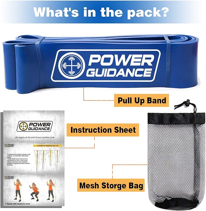 POWER GUIDANCE Pull Up Assist Bands - Stretch Resistance Band - Mobility Band - Powerlifting Bands