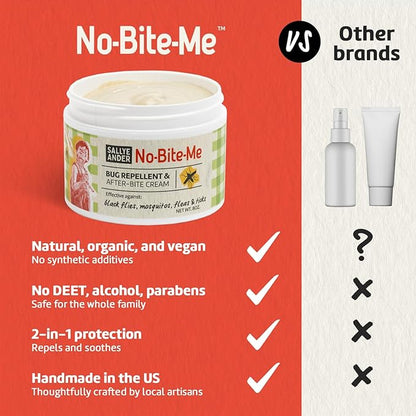 SALLYEANDER No Bite Me All-Natural Bug & Insect Repellent - Anti Itch Cream - 8 oz - Safe for Kids